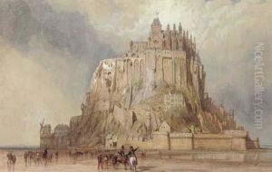 Mont St. Michel From The North West, Normandy, France by William Clarkson Stanfield