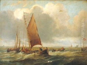 Partida De Barcos Pesqueros
 Oleo Sobre Tabla by William Clarkson Stanfield