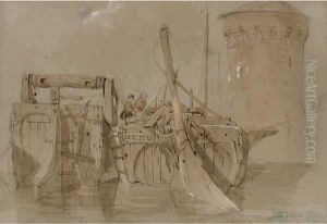 A Harbour Scene At Angers