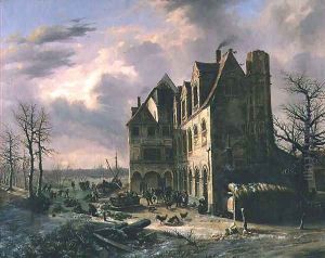 The Change-over at the Old Abbey by Louis Schepens