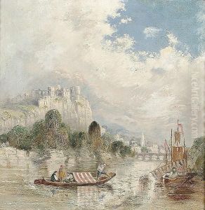 The Ferry, A Town In The Distance by William Clarkson Stanfield