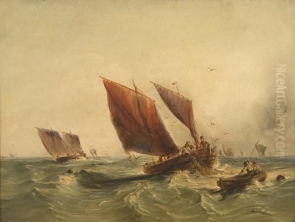 Fishing Boats At Sea - view 1