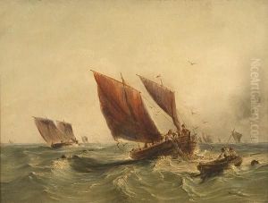 Fishing Boats At Sea by William Clarkson Stanfield
