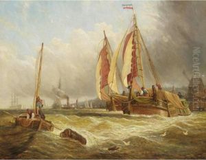 Busy Coastal Scene by William Clarkson Stanfield