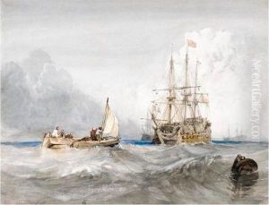 A French Man Of War Off Spithead by William Clarkson Stanfield