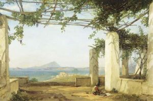 Under The Vines: View On The Bay Of Naples With The Castle Of Ischia by William Clarkson Stanfield