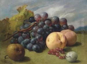 Still Life With Fruit In A Basket; Still Life With Fruit by Eloise Harriet Stannard