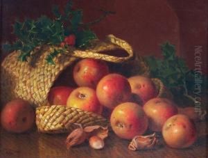 Russet Apples Spilling Out Of A Basket Russet Apples Spilling Out Of A Basket