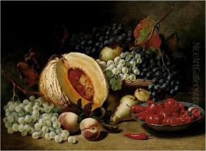 Still Life With A Basket Of Grapes, Peaches, Pears, A Bowl Of Chillies And A Pumpkin