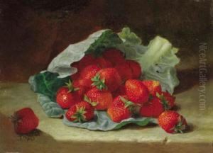 Strawberries On A Cabbage Leaf