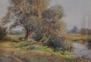 Water Meadows Beside The River Ouse by Henry John Sylvester Stannard