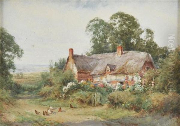 Cottage Scene With Chickens - view 1