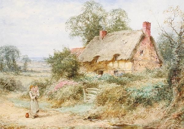 Figures Before A Cottage - view 1