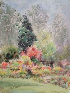 Summer Garden; Watercolour, Signed, 39x29cm
