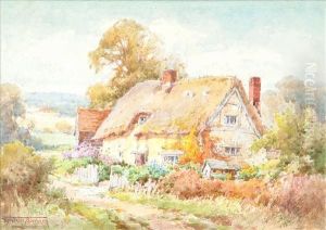 Viewof A Thatched Cottage by Henry John Sylvester Stannard