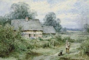 A Reward For A Loyal Friend
(illustrated); And Ducks On A Riverbank Before A Thatched Cottage by Henry John Sylvester Stannard