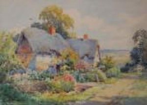 Thatched Cottages In Summer by Henry John Sylvester Stannard