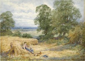 Harvest Time, Pulloxhill, Bedfordshire by Henry John Sylvester Stannard