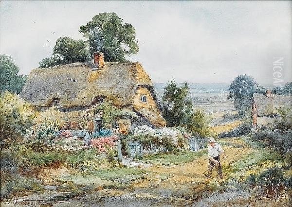 Tending Gardens At Wick, Near Evesham, A Pair - view 1