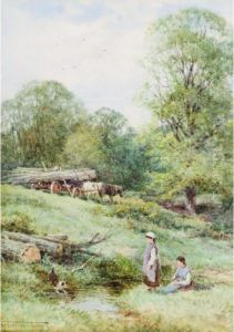 The Wood Wagon At Warbleton, Sussex by Henry John Sylvester Stannard
