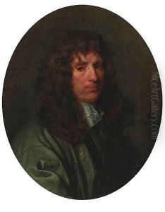 Portrait of a gentleman, bust length, in a green coat and white lace collar