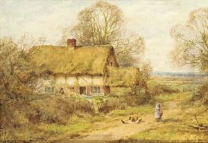 The Shepherds Cottage, Flitwick; And Restful Moments In A Lane At Flitwick by Henry John Sylvester Stannard