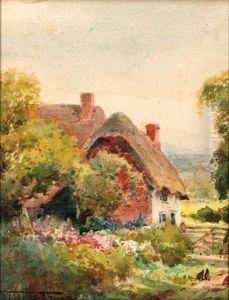 Poultry Before A Thatched Cottage by Henry John Sylvester Stannard