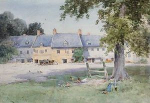 The Village Green, Stow-on-the-wold, Gloucestershire by Henry John Sylvester Stannard