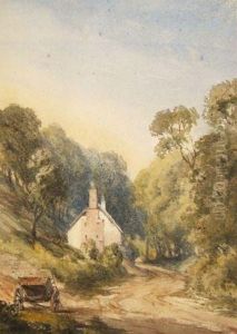 Country Landscape With Cart And Cottage by James Stark