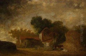 Farmstead With Cattle by James Stark