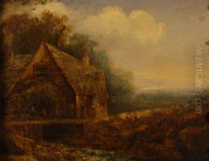 Figures By A Rural Cottage by James Stark