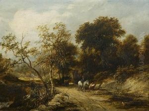 Family Resting On A Country Path Family Resting On A Country Path