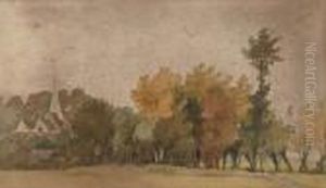 View Across The Field To The Church by James Stark