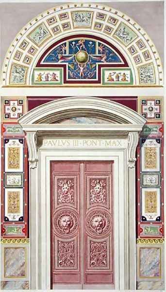 Doorway to the Raphael Loggia at the Vatican, from Delle Loggie di Rafaele nel Vaticano, engraved by Giovanni Ottaviani c.1735-1808, published c.1772-77 - view 1