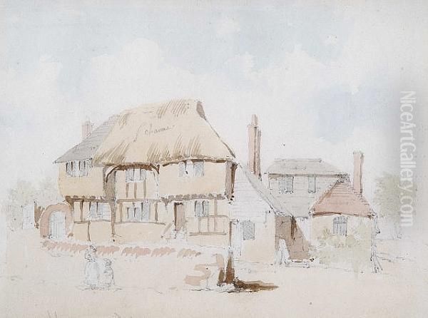Village Scene With Figures - view 1