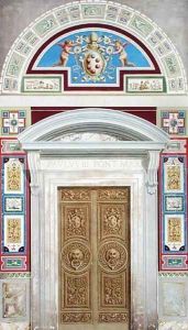 Doorway to the Raphael Loggia at the Vatican, from Delle Loggie di Rafaele nel Vaticano, engraved by Giovanni Ottaviani c.1735-1808, published c.1772-77 2 by Savorelli, G. & Camporesi, P.