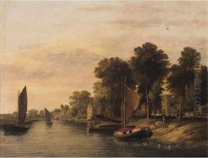 Barges On The River Waveney With Thorpe Church Barges On The River Waveney With Thorpe Church