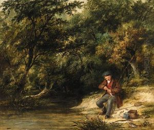 Fishing: A Scene At Magpie Island, Henley-on-thames by James Stark