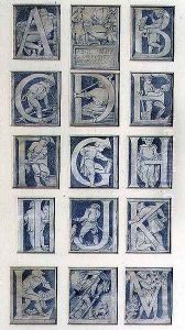 A-M, design for thirteen letters for the Alphabet for the South Kensington Museum, 1864 by Godfrey Sykes