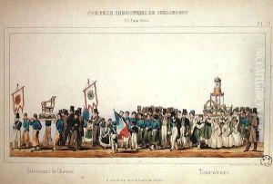 Procession of the Chair Manufacturers at Strasbourg, 25th June 1840 by Frederic Emile Simon