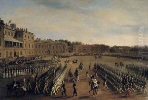 Parade at the time of Emperor Paul I 1754-1801 1847 by Gustav Schwartz or Schwarz