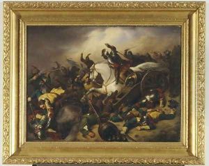 Battle Scene from the Thirty Years War, 1844 by A Schuster