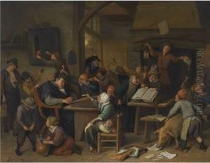 A School Class With A Sleeping Schoolmaster