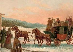 At the coach stop by George Harcourt Sephton