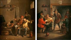 Hans Efterfoljd Kroginteriorer Med Piprokare by Jan Steen