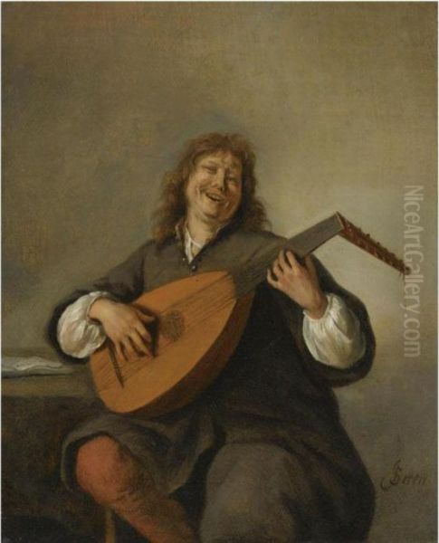 Self Portrait With A Lute - view 1