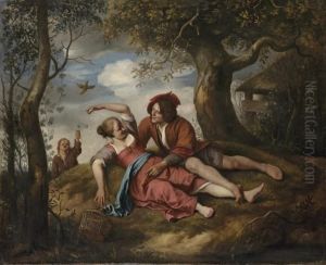 An Amorous Couple In A Landscape by Jan Steen