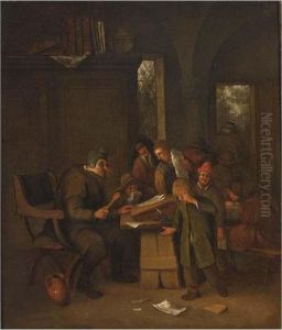 An Interior Of A Classroom With A Schoolmaster Punishing His Students by Jan Steen