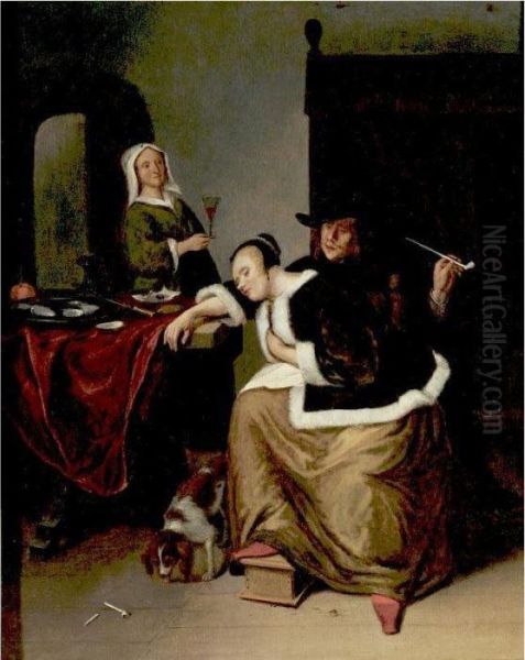 Woman Asleep At A Table - view 1
