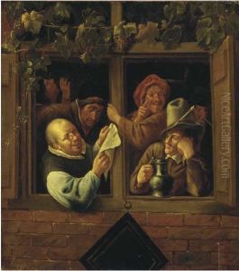 Peasants Drinking And Singing At The Window Of An Inn by Jan Steen